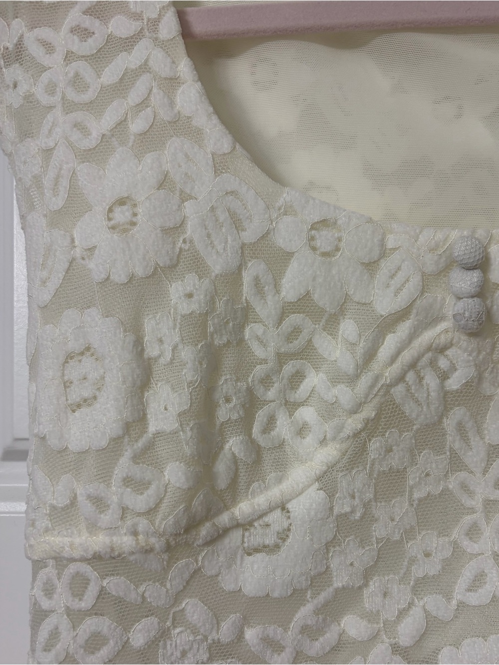 Reformation White Floral Lace Hendrix Knit Top X-Small - Picture 4 of 5